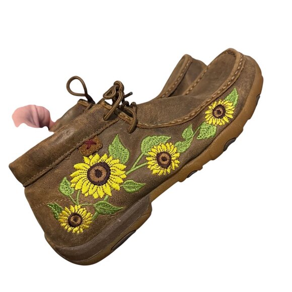 Twisted X Shoes - Twisted X Sunflower Brown Moccasins Womens Size 7